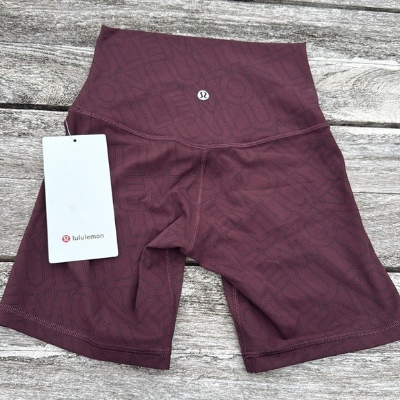 lululemon athletica Pants - Lululemon Align High-Rise Short 6" size 2‎ NWT Linear Wordmark Goodnight Plumb